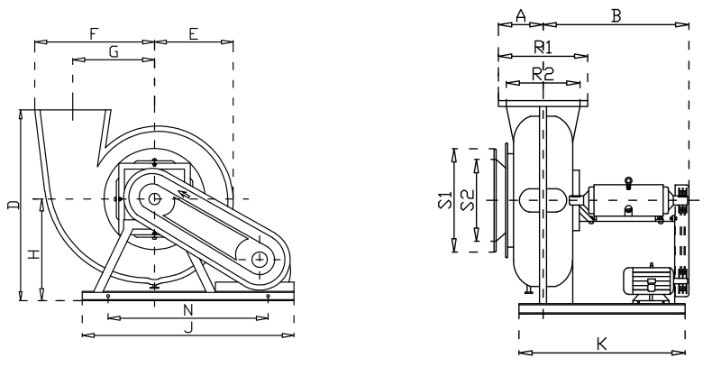 玻璃钢风机安装尺寸图